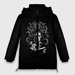 Куртка зимняя женская Ктулху, цвет: 3D-светло-серый