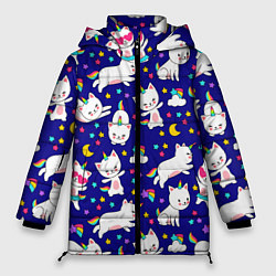 Куртка зимняя женская Кот-Единорог, цвет: 3D-красный