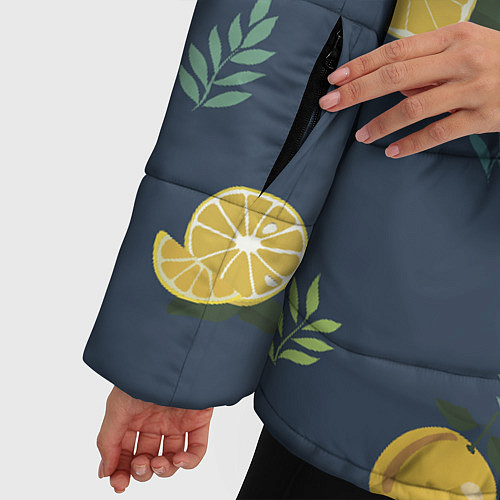 Женская зимняя куртка Лимонный узор / 3D-Черный – фото 5