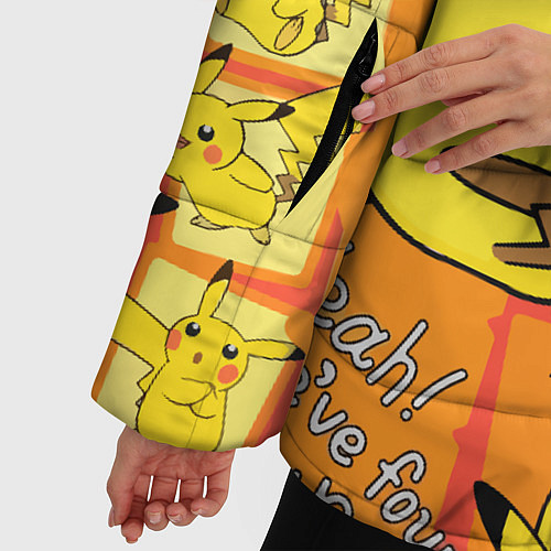 Женская зимняя куртка Pikachu / 3D-Черный – фото 5