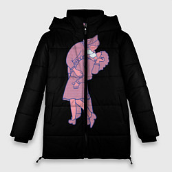 Куртка зимняя женская Covid-19 love короналюбовь, цвет: 3D-черный
