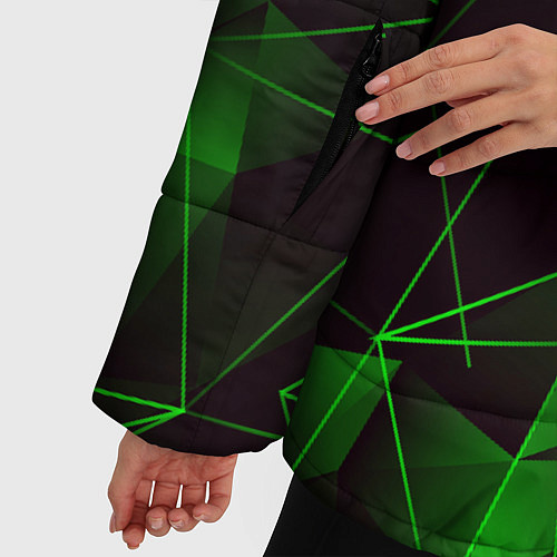 Женская зимняя куртка GREEN STRIPES / 3D-Черный – фото 5