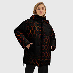 Куртка зимняя женская ОГНЕННЫЕ СОТЫ, цвет: 3D-красный — фото 2
