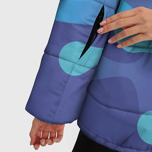 Женская зимняя куртка Абстрактные краски / 3D-Черный – фото 5