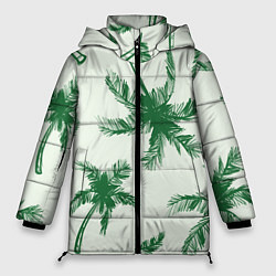 Куртка зимняя женская Пальмовый рай, цвет: 3D-черный