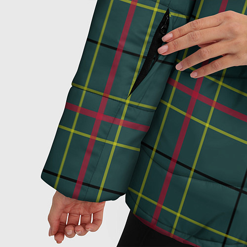 Женская зимняя куртка Шотландка / 3D-Черный – фото 5