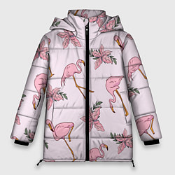 Куртка зимняя женская Розовый фламинго, цвет: 3D-светло-серый