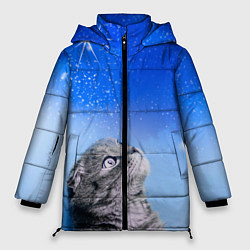 Куртка зимняя женская Кот и космос, цвет: 3D-черный