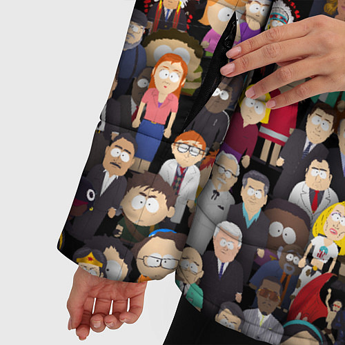 Женская зимняя куртка Персонажи South Park / 3D-Черный – фото 5