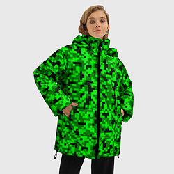 Куртка зимняя женская КАМУФЛЯЖ GREEN, цвет: 3D-черный — фото 2