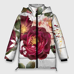 Куртка зимняя женская Розы, цвет: 3D-светло-серый