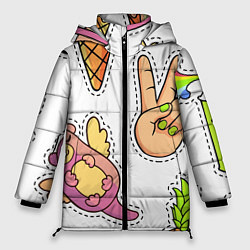 Куртка зимняя женская Emoji, цвет: 3D-черный
