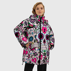 Куртка зимняя женская Весёлые черепа, цвет: 3D-черный — фото 2