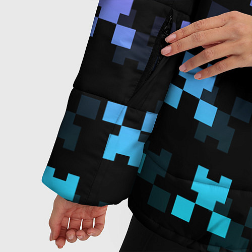 Женская зимняя куртка MINECRAFT CREEPER NEON / 3D-Черный – фото 5