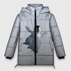 Куртка зимняя женская Мультяшный пингвин, цвет: 3D-красный