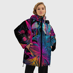 Куртка зимняя женская Flowers Неон, цвет: 3D-черный — фото 2