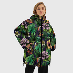 Куртка зимняя женская Летние цветы, цвет: 3D-красный — фото 2