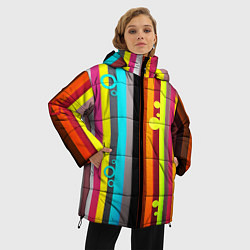 Куртка зимняя женская РАДУЖНАЯ ГЕОМЕТРИЯ, цвет: 3D-светло-серый — фото 2