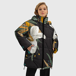 Куртка зимняя женская Цветочный арт, цвет: 3D-черный — фото 2