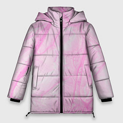 Куртка зимняя женская Розовые разводы краска зефир, цвет: 3D-черный
