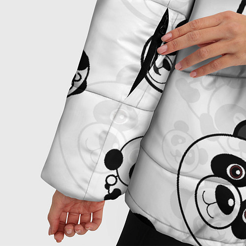 Женская зимняя куртка Панды / 3D-Черный – фото 5