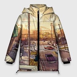 Куртка зимняя женская GTA San Andreas, цвет: 3D-светло-серый