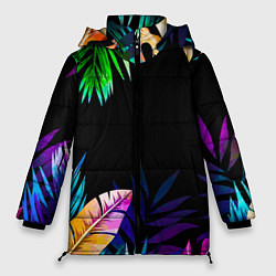 Куртка зимняя женская Тропическая Ночь, цвет: 3D-красный