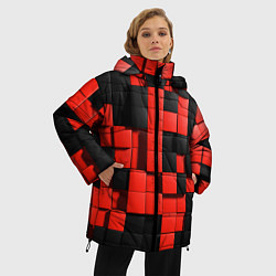 Куртка зимняя женская КУБИКИ 3D, цвет: 3D-светло-серый — фото 2