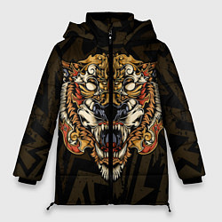 Куртка зимняя женская Тигровый стимпанк Tiger, цвет: 3D-светло-серый