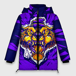 Женская зимняя куртка Граффити Лев фиолетовый