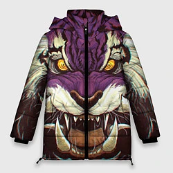 Куртка зимняя женская Маска тигра Ханья, цвет: 3D-красный