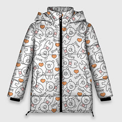 Куртка зимняя женская МИШКИ, цвет: 3D-черный