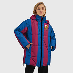Куртка зимняя женская FC Barcelona 2021, цвет: 3D-светло-серый — фото 2
