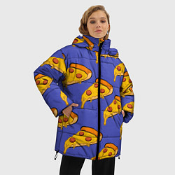 Куртка зимняя женская Кусочки пиццы, цвет: 3D-черный — фото 2
