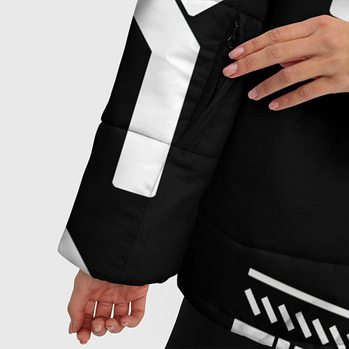 Женская зимняя куртка КИБЕРПАНК СИМВОЛ / 3D-Черный – фото 5