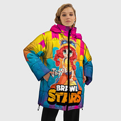 Куртка зимняя женская Jessie Brawl Stars anime style, цвет: 3D-черный — фото 2