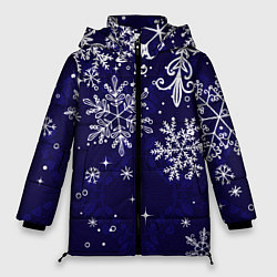 Куртка зимняя женская Новогодние снежинки, цвет: 3D-светло-серый