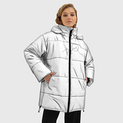 Куртка зимняя женская Минимализм силуэт горы, цвет: 3D-красный — фото 2