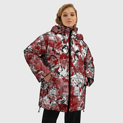 Куртка зимняя женская Кровавый ахегао, цвет: 3D-черный — фото 2