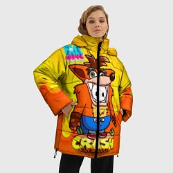 Куртка зимняя женская Fall Guys CRASH, цвет: 3D-черный — фото 2
