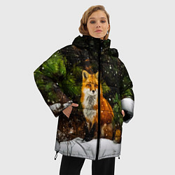 Куртка зимняя женская Лиса и снег, цвет: 3D-черный — фото 2