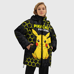 Куртка зимняя женская Pikachu Pika Pika, цвет: 3D-черный — фото 2