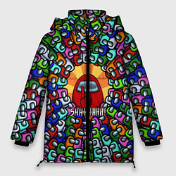 Куртка зимняя женская Among Us SHHHHHHH!, цвет: 3D-красный