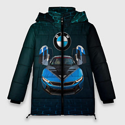 Куртка зимняя женская BMW i8 Turbo тюнинговая, цвет: 3D-черный
