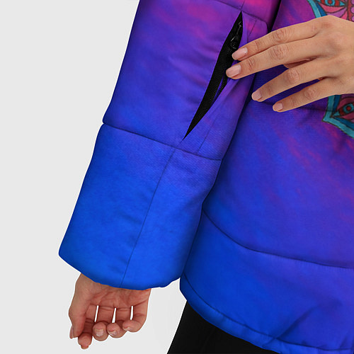Женская зимняя куртка Мандала спокойствия / 3D-Черный – фото 5