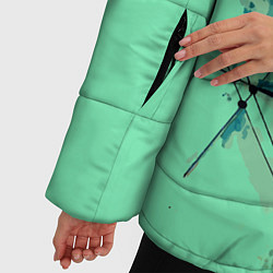 Куртка зимняя женская Единорог акварель, цвет: 3D-красный — фото 2
