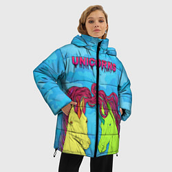 Куртка зимняя женская Colored unicorns, цвет: 3D-черный — фото 2
