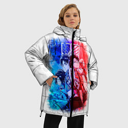Куртка зимняя женская Атака на титанов, цвет: 3D-красный — фото 2