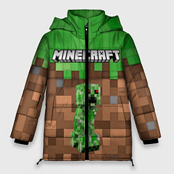 Куртка зимняя женская MineCraft Крипер, цвет: 3D-черный