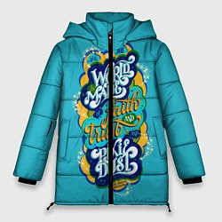 Женская зимняя куртка Леттеринг, надпись, Питер Пен